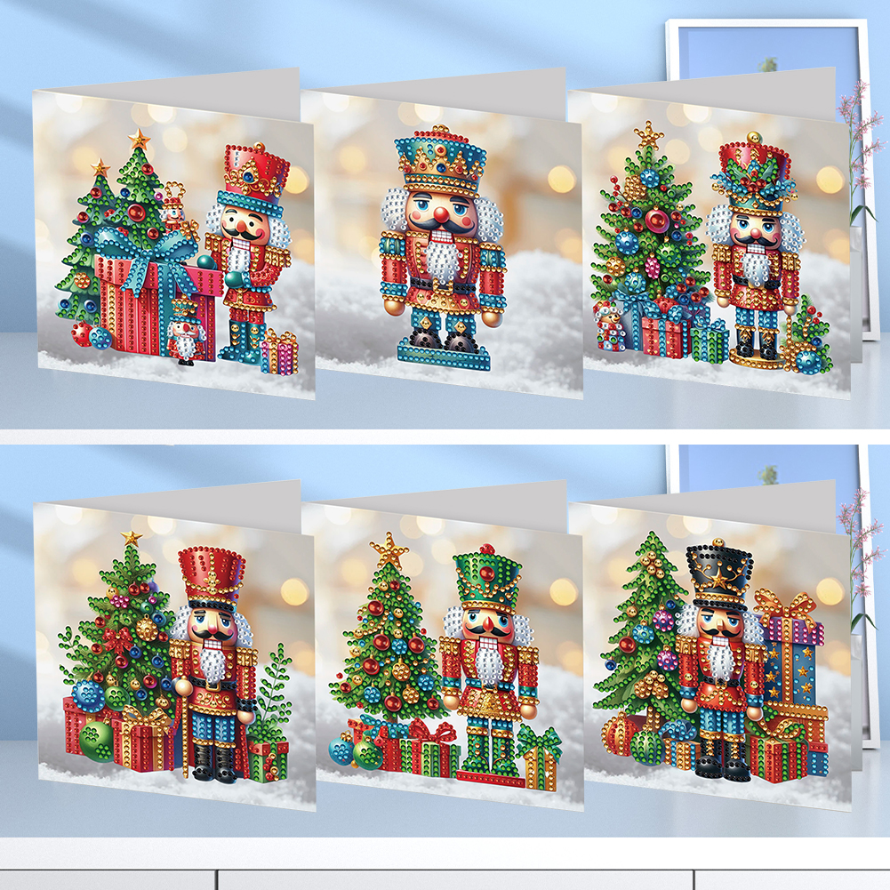 6Pcs DIY Diamond Painting Greeting Card - Nutcracker