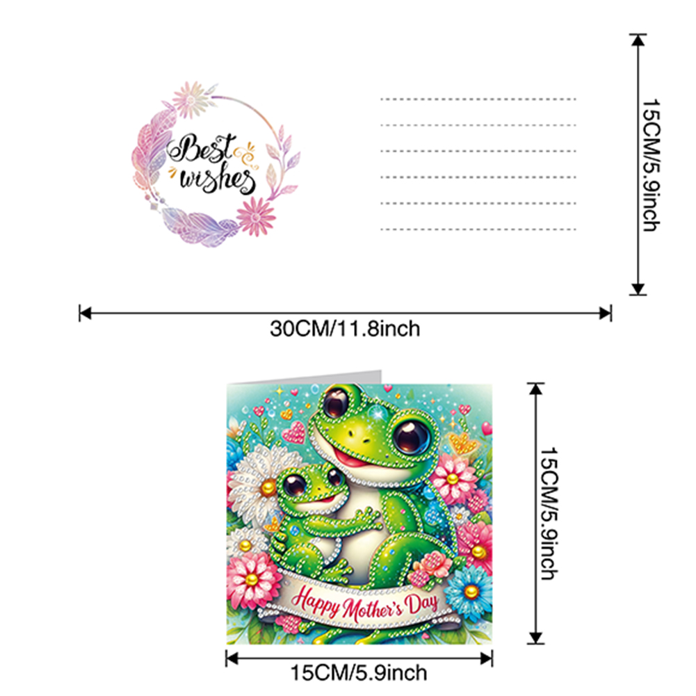 6Pcs DIY Diamond Painting Greeting Card - Happy Mothers Day