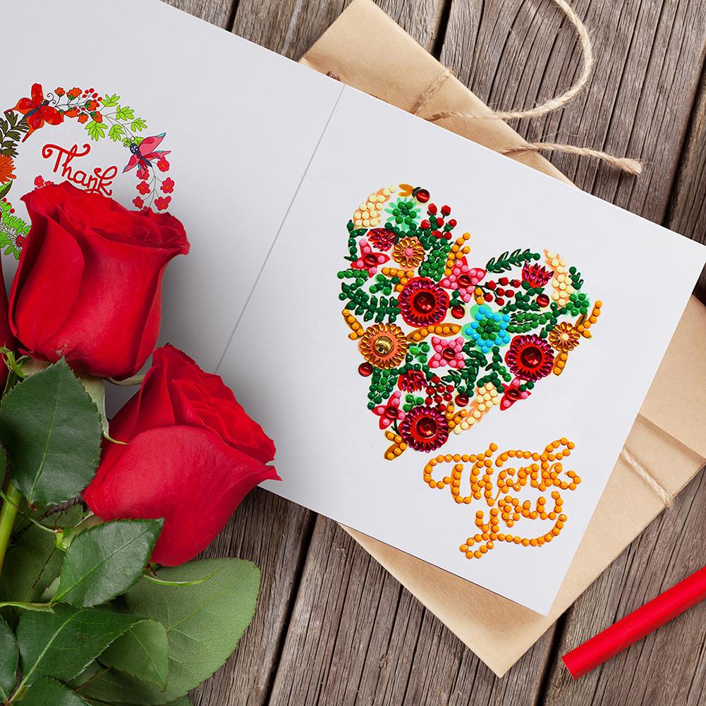 12pcs Diamond Painting Birthday Greeting Card Special Shape Embroidery