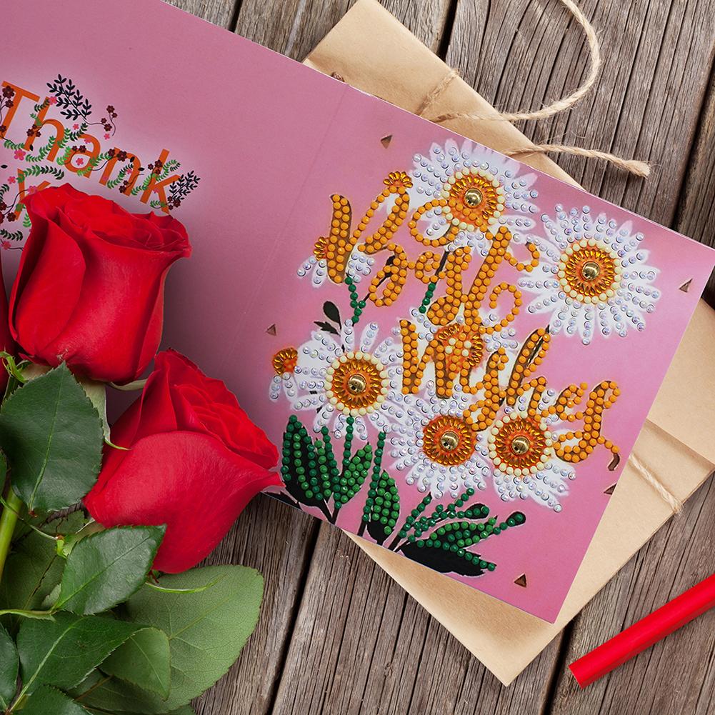 12pcs Diamond Painting Birthday Greeting Card Special Shape Embroidery