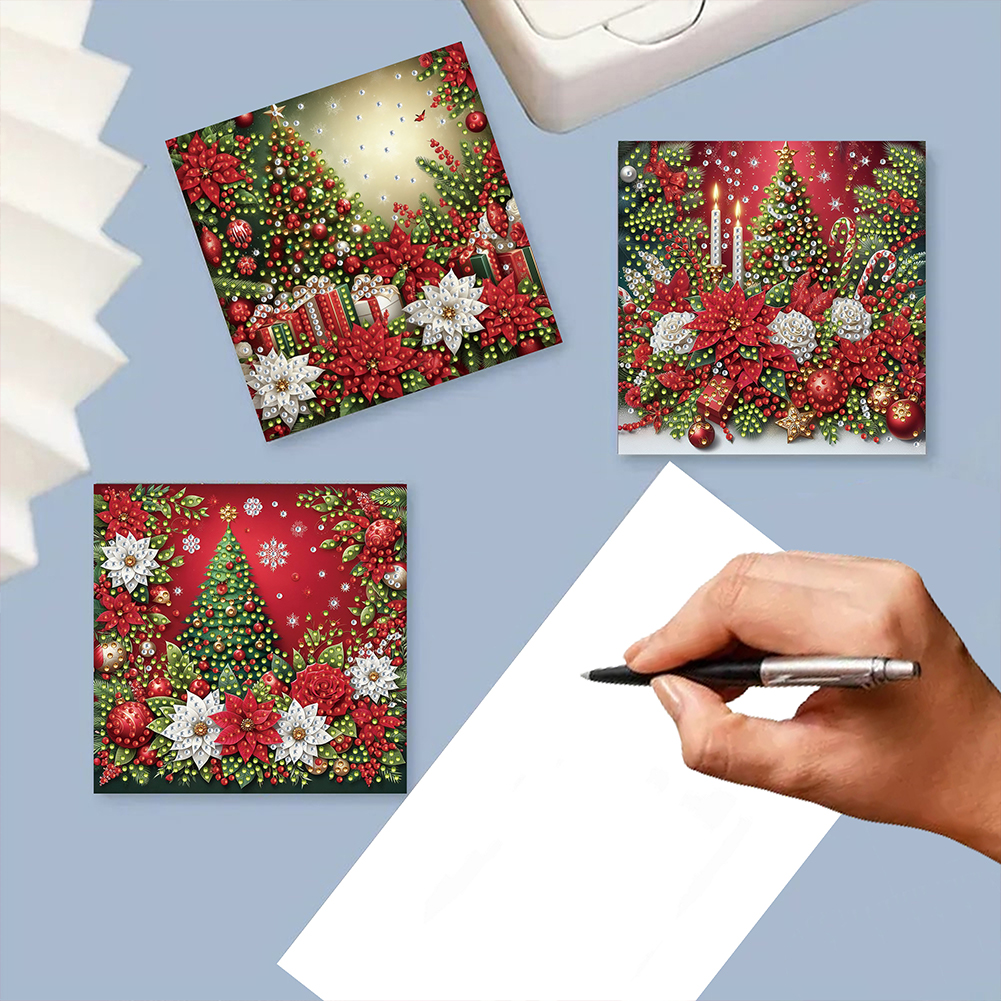 6Pcs DIY Diamond Painting Greeting Card - Christmas Tree