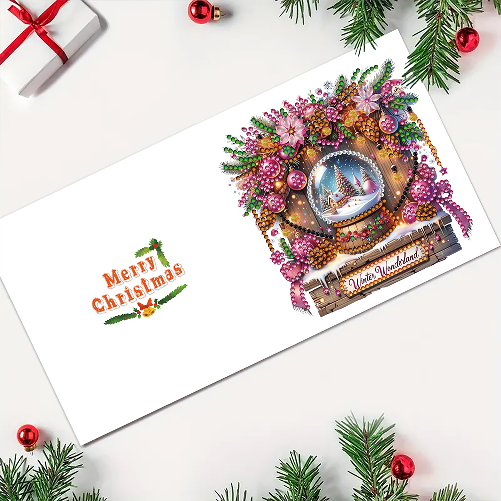 6Pcs DIY Diamond Painting Greeting Card - Merry Christmas