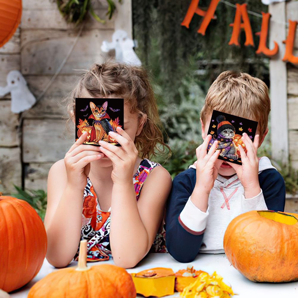6Pcs DIY Diamond Painting Greeting Card - Halloween Designs