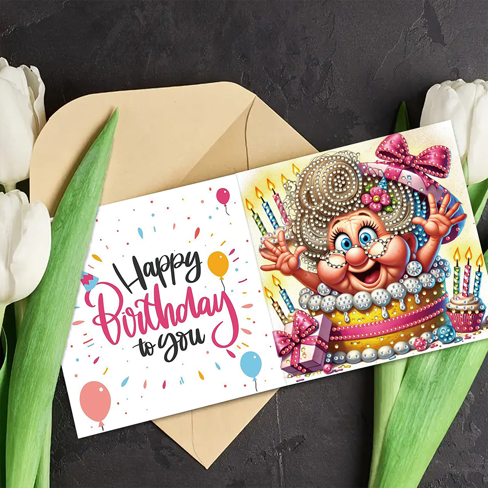 6Pcs DIY Diamond Painting Greeting Card - Birthday Surprise