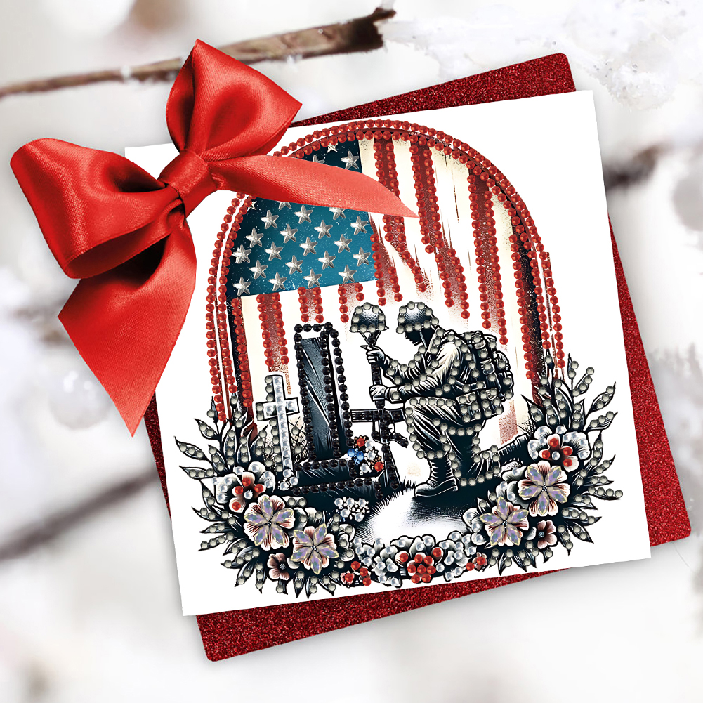 6Pcs DIY Diamond Painting Greeting Card - Independence Day