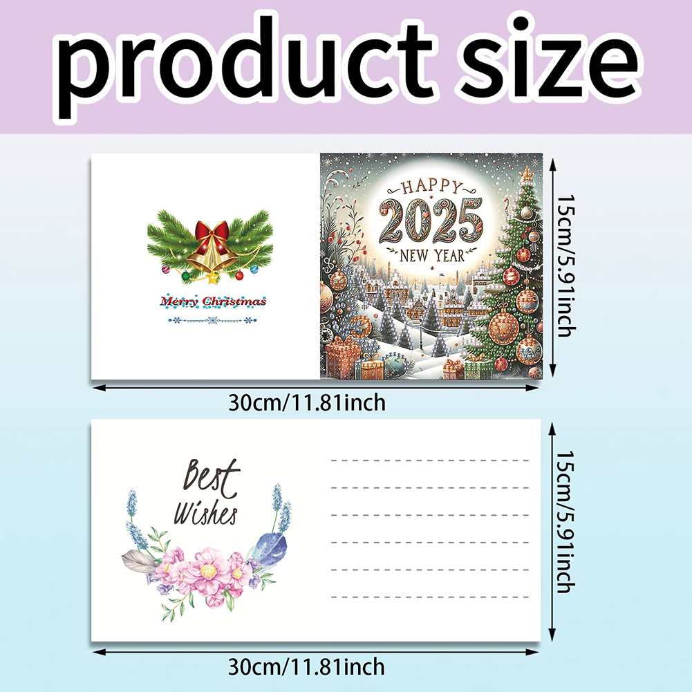 6Pcs DIY Diamond Painting Greeting Card - Christmas
