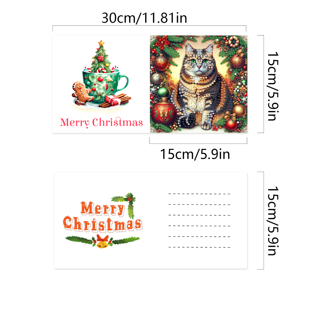 6Pcs DIY Diamond Painting Greeting Card - Christmas Animalss