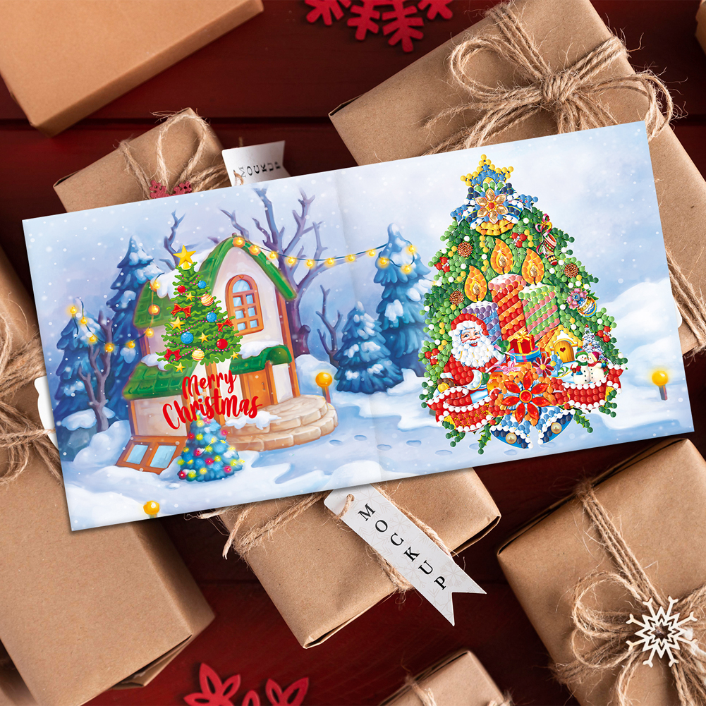 20pcs DIY Diamond Painting Greeting Card - Merry Christmas