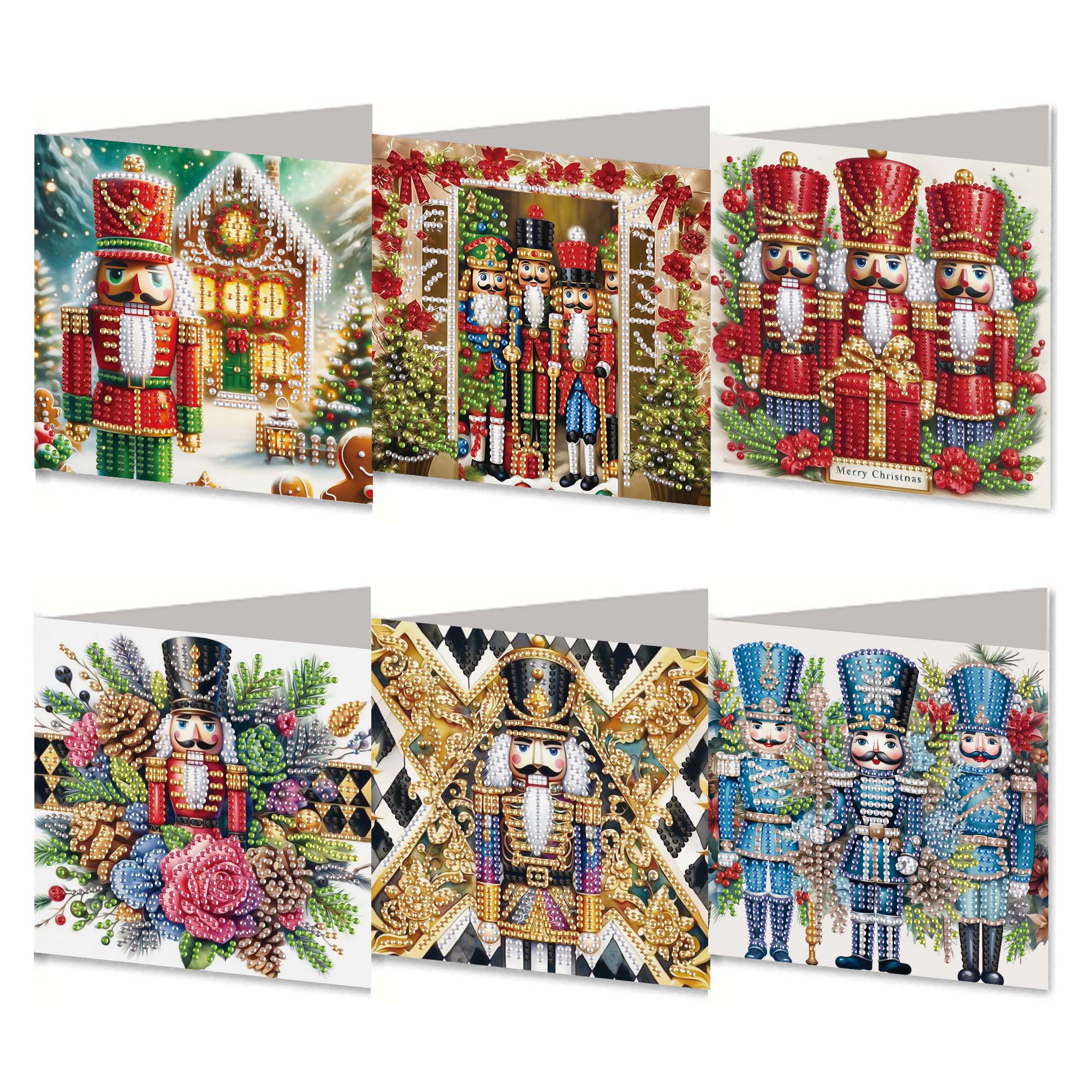 6Pcs DIY Diamond Painting Greeting Card - Nutcracker
