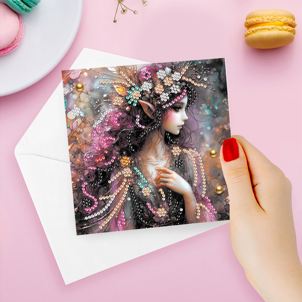 6Pcs DIY Diamond Painting Greeting Card - Girl Family