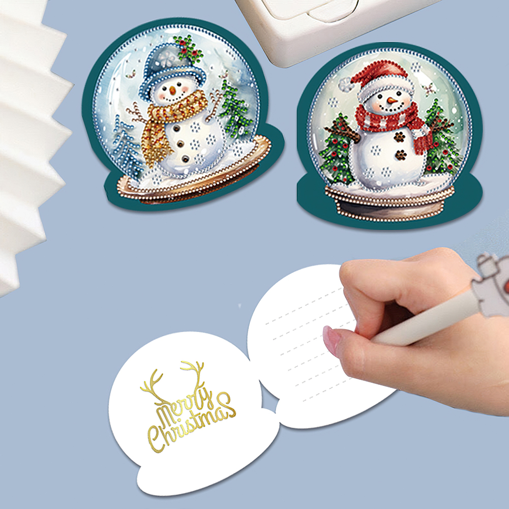 12pcs DIY Diamond Painting Greeting Card - Snowman