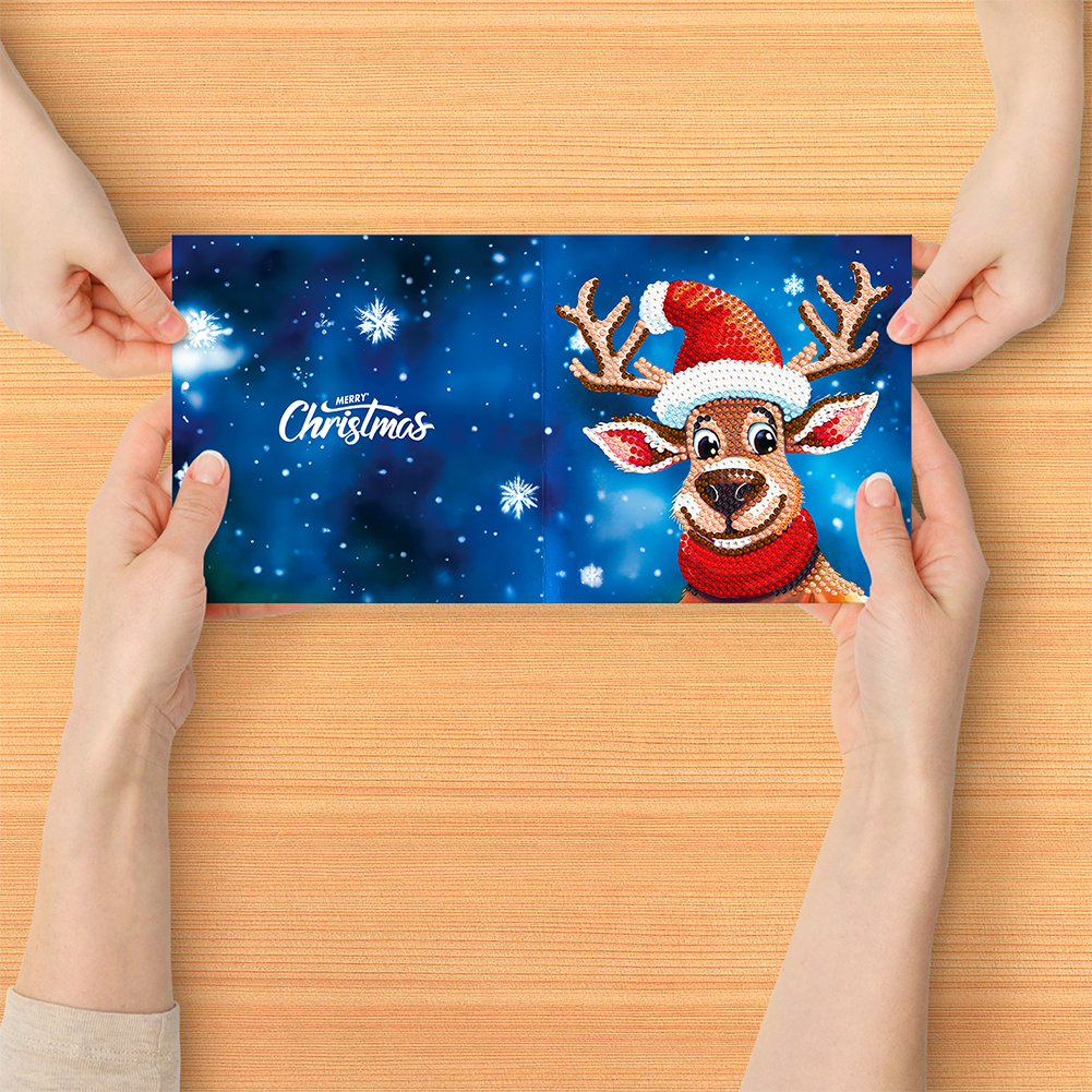 8pcs DIY Diamond Painting Greeting Card - Merry Christmas