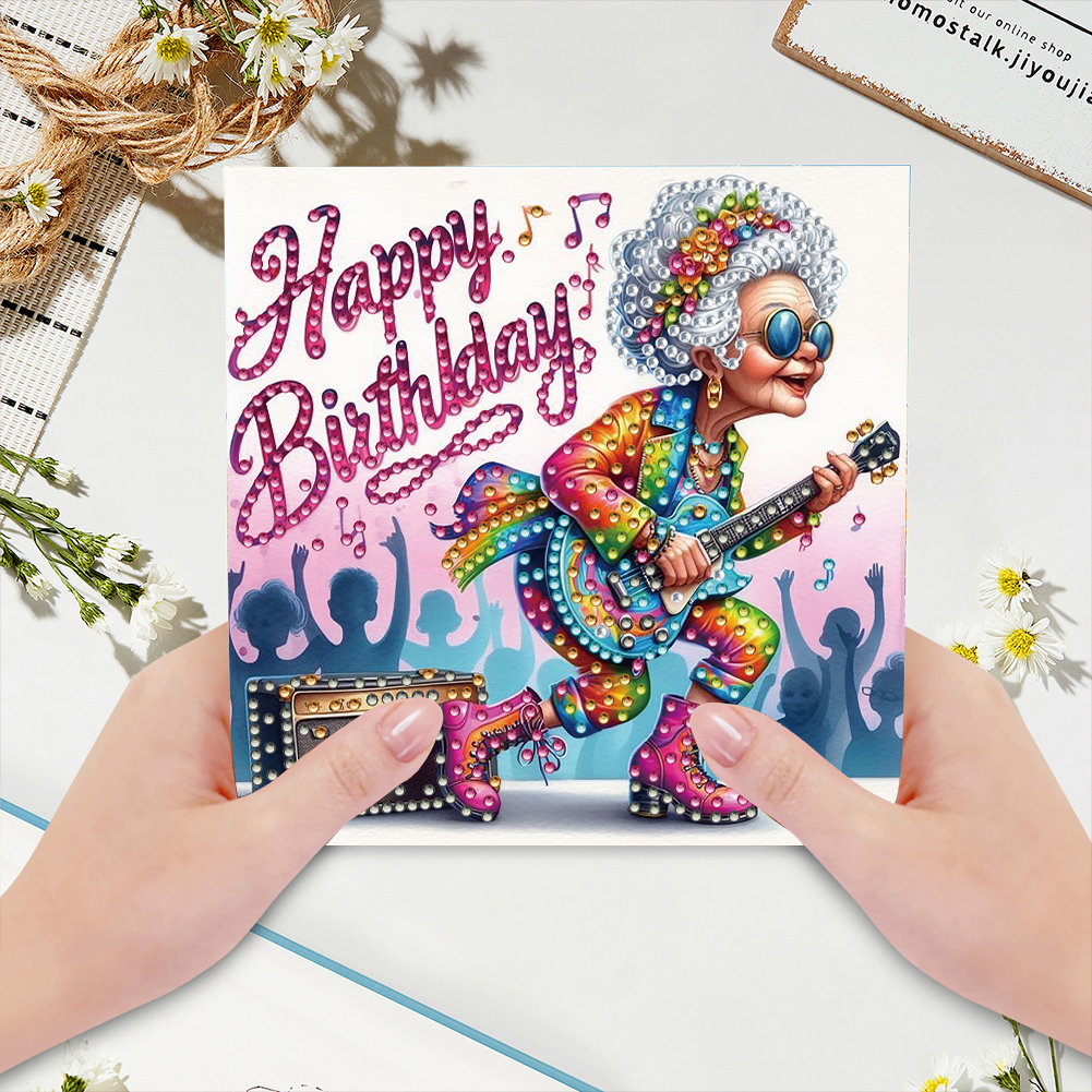 6Pcs DIY Diamond Painting Greeting Card - Birthday Music