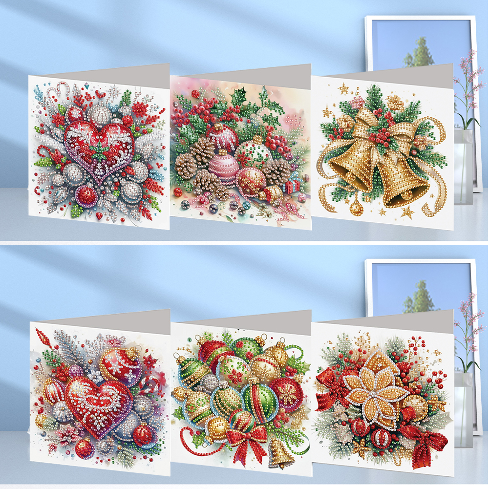 6Pcs DIY Diamond Painting Greeting Card - Christmas
