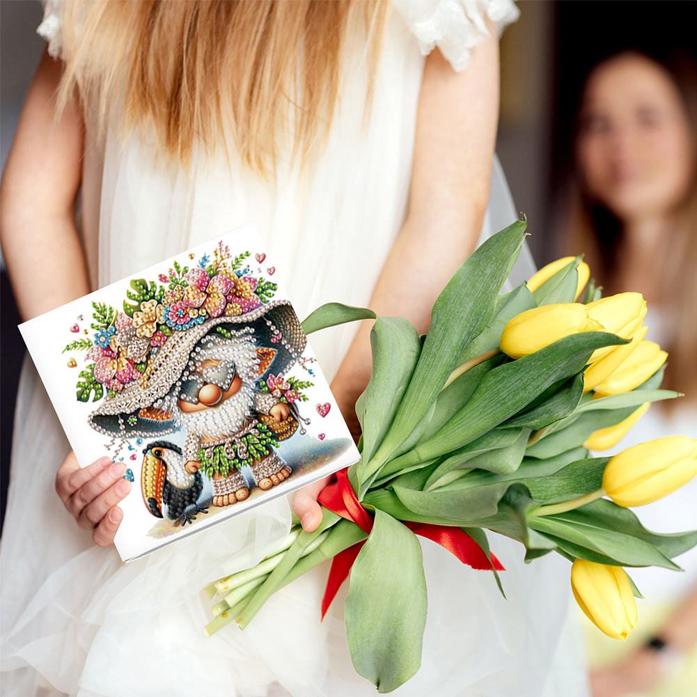 6Pcs DIY Diamond Painting Greeting Card - Gnome