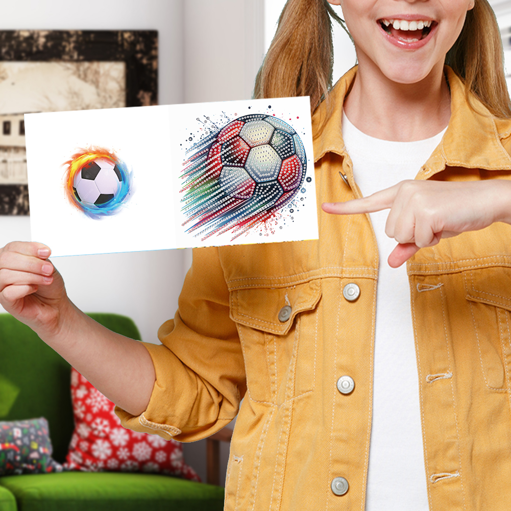 6Pcs DIY Diamond Painting Greeting Card - Football Family