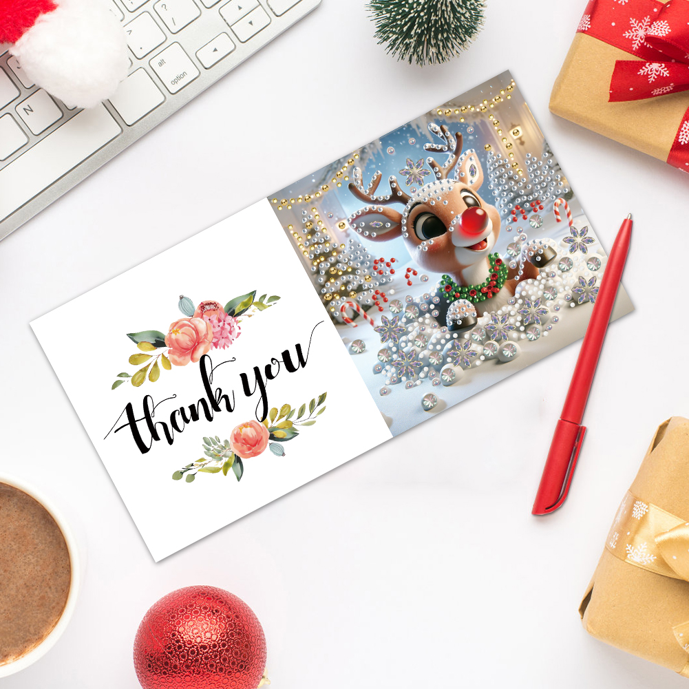 8Pcs DIY Diamond Painting Greeting Card - Christmas