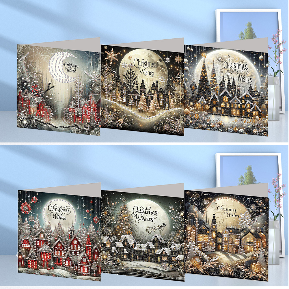 6Pcs DIY Diamond Painting Greeting Card - Christmas