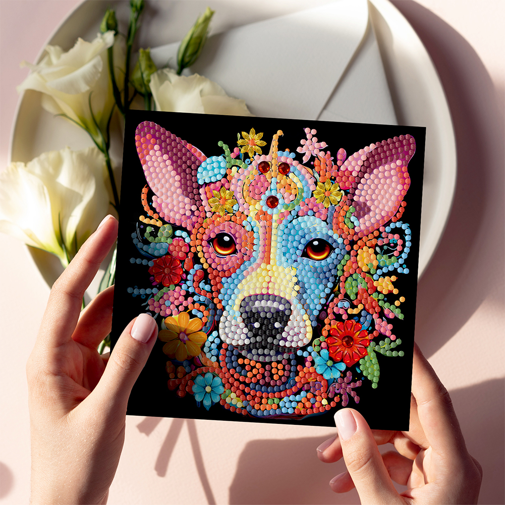 8pcs DIY Diamond Painting Greeting Card - Cats/Dogs