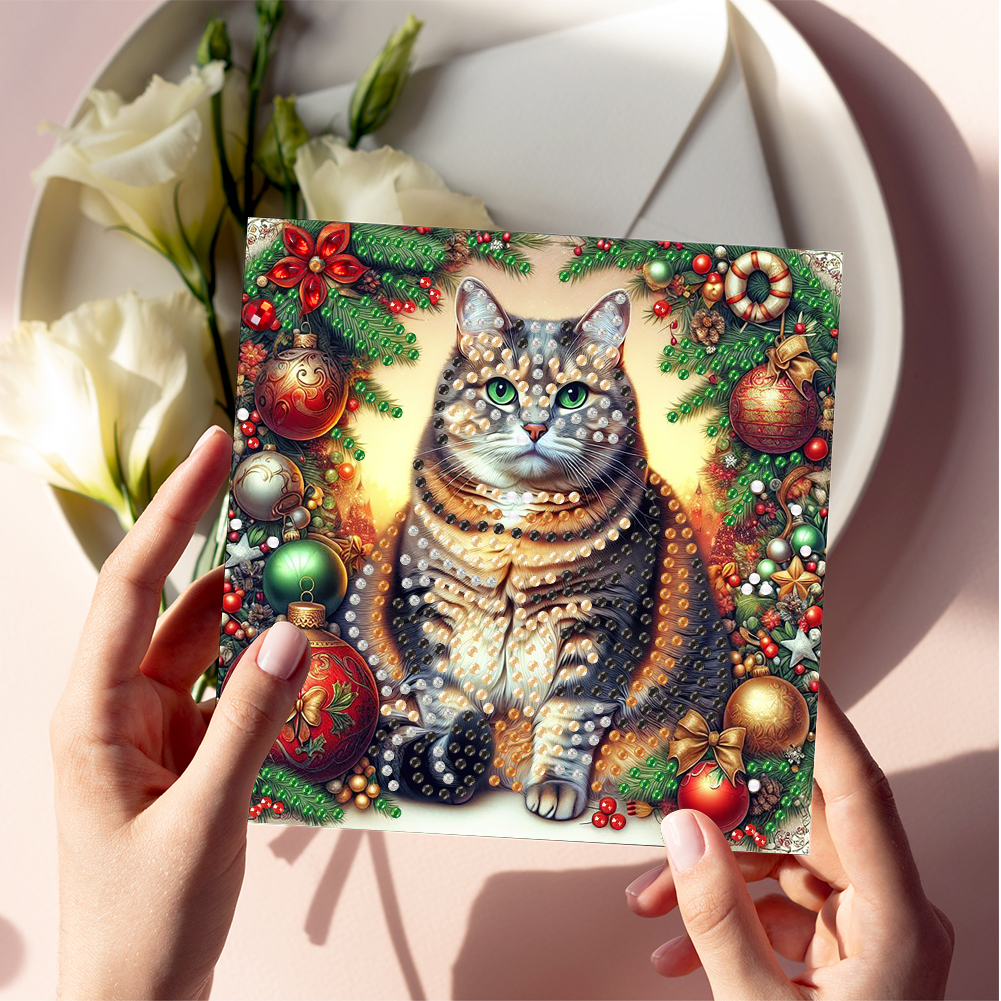 6Pcs DIY Diamond Painting Greeting Card - Christmas Animalss