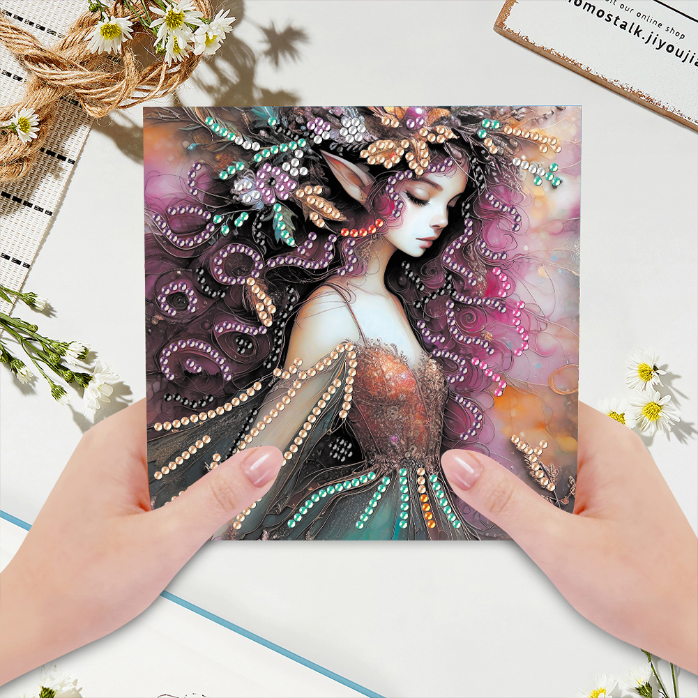 6Pcs DIY Diamond Painting Greeting Card - Girl Family
