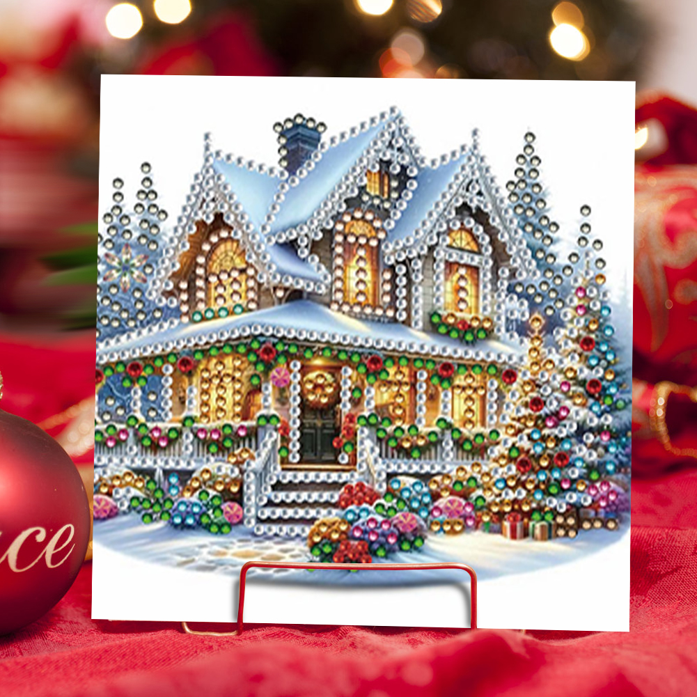 6Pcs DIY Diamond Painting Greeting Card - Xmas House