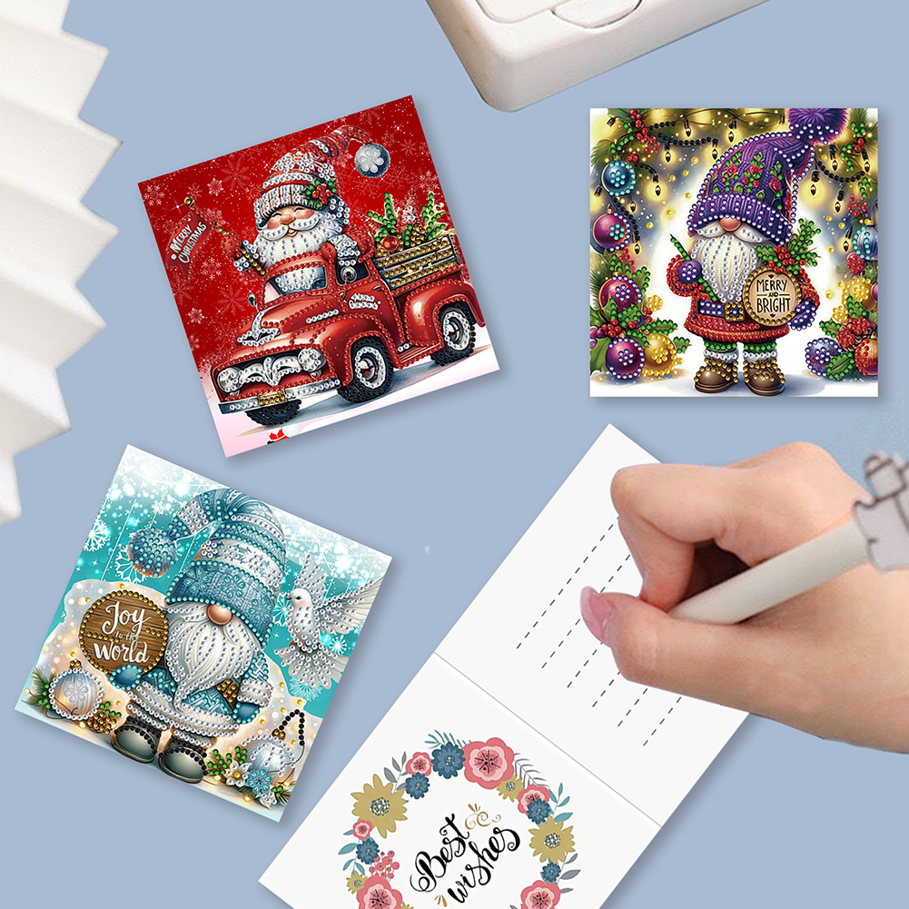 6Pcs DIY Diamond Painting Greeting Card - Christmas Gnome