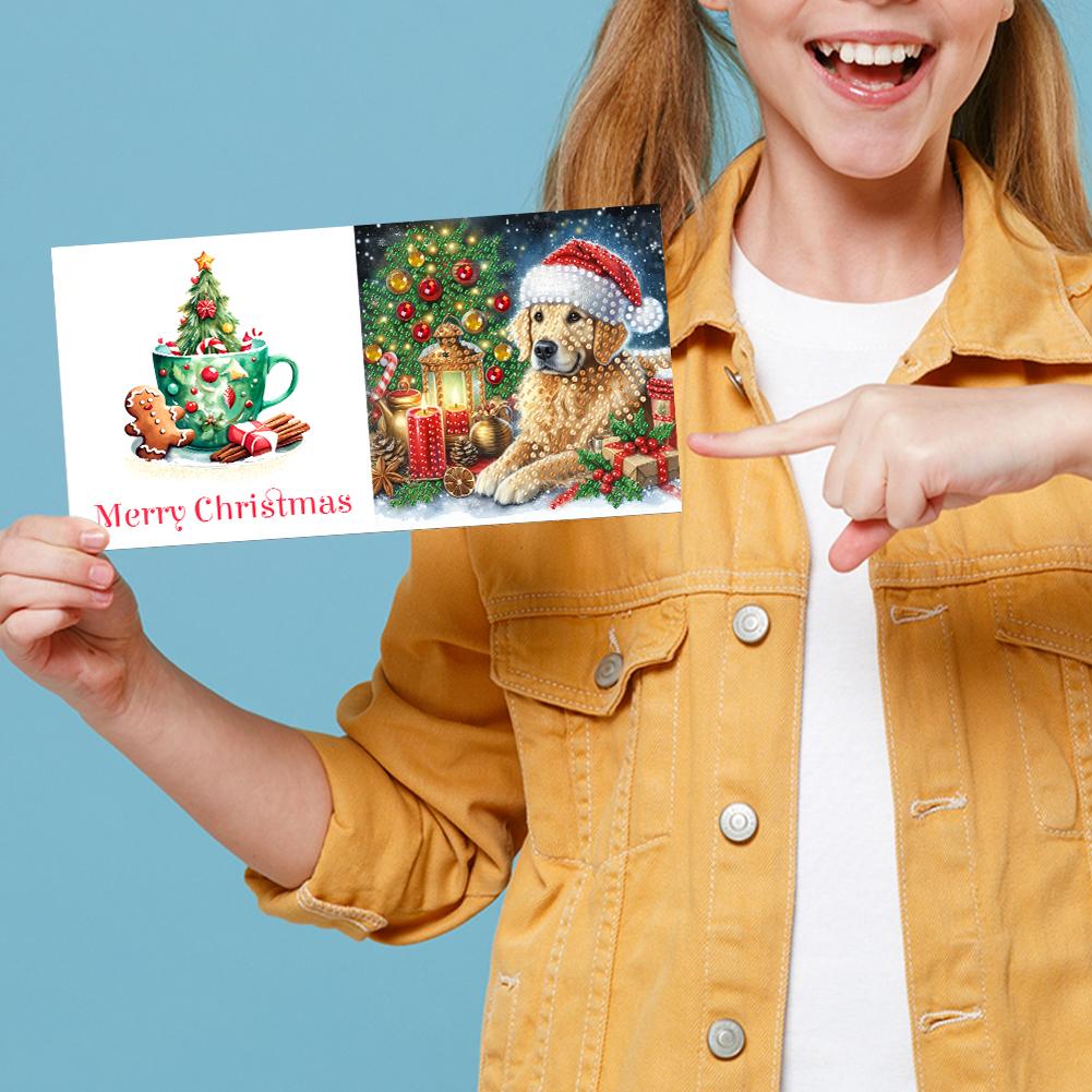 6Pcs DIY Diamond Painting Greeting Card - Christmas Animalss