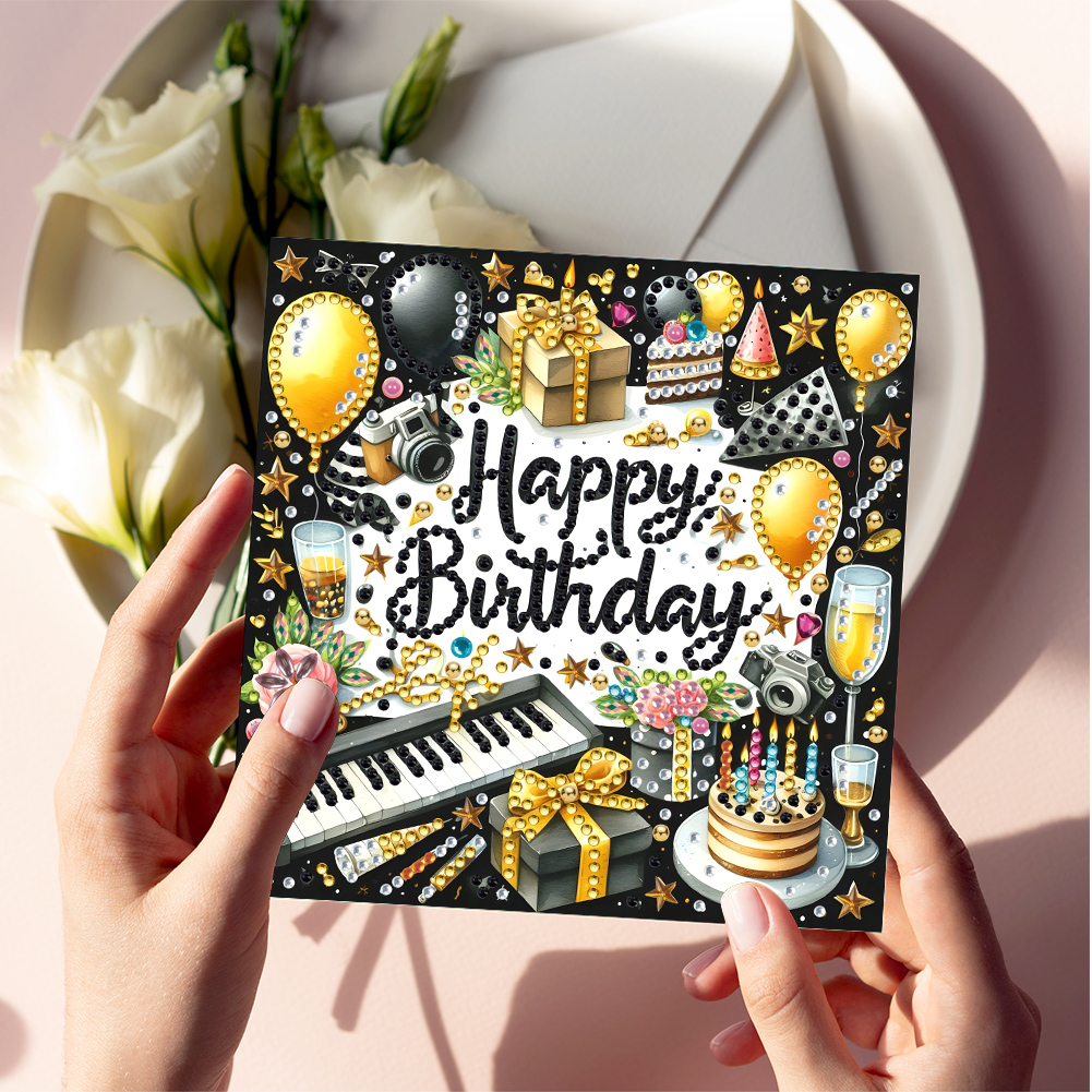 6Pcs DIY Diamond Painting Greeting Card - Birthday Party