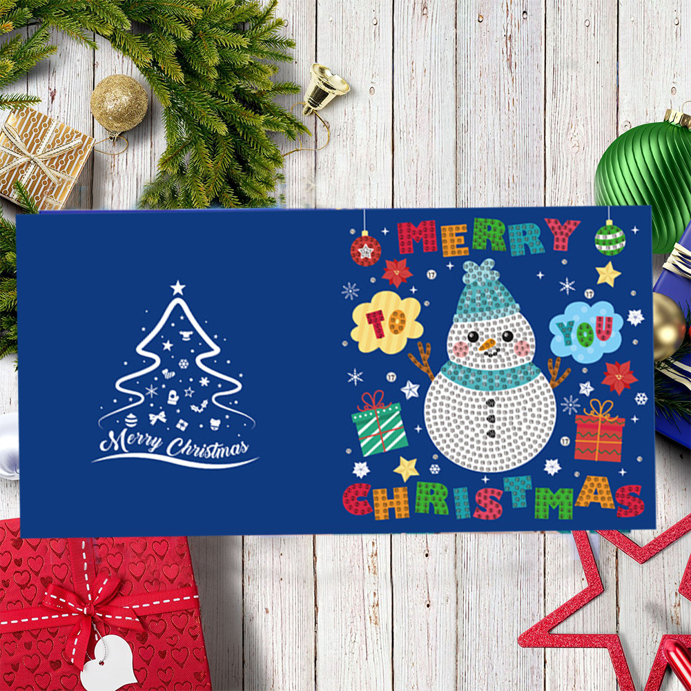 (Limited Stock)6pcs DIY Diamond Painting Greeting Card - Merry Christmas