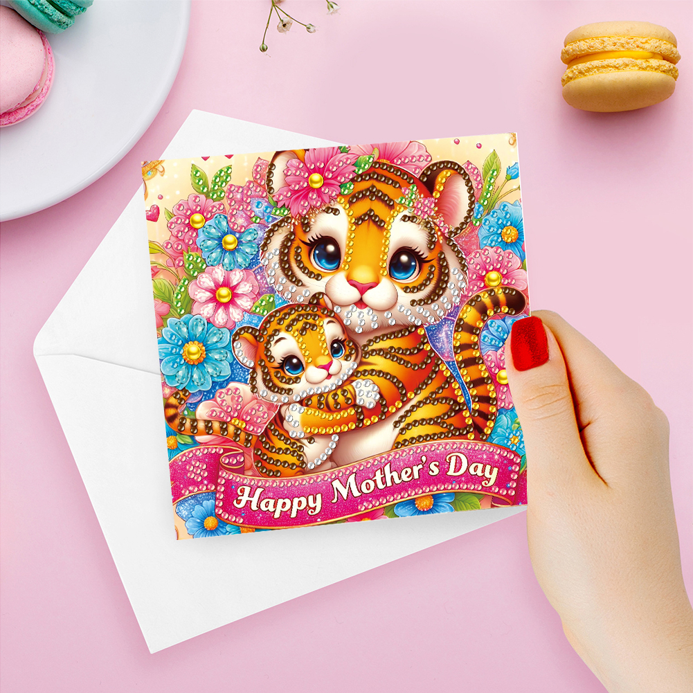 6Pcs DIY Diamond Painting Greeting Card - Happy Mothers Day