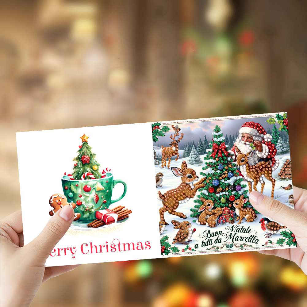 6Pcs DIY Diamond Painting Greeting Card - Christmas
