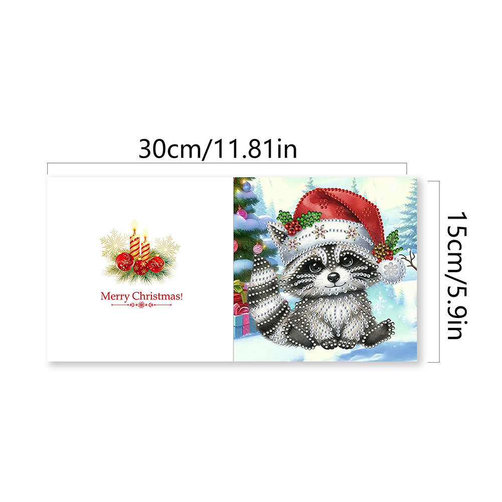 12Pcs DIY Diamond Painting Greeting Card - Winter Christmas