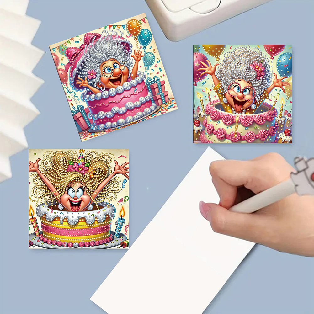 6Pcs DIY Diamond Painting Greeting Card - Birthday Surprise
