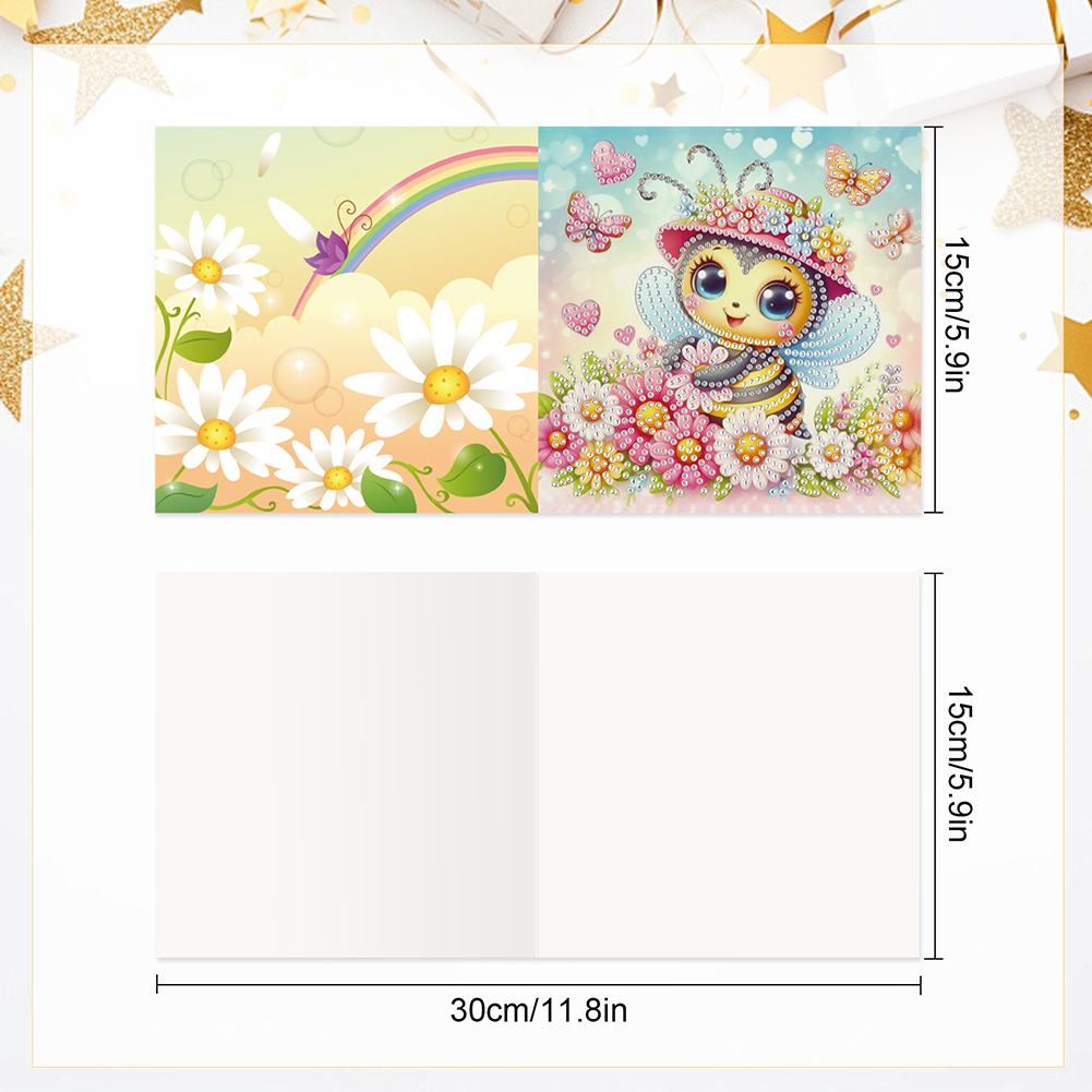 6Pcs DIY Diamond Painting Greeting Card - Bee Family