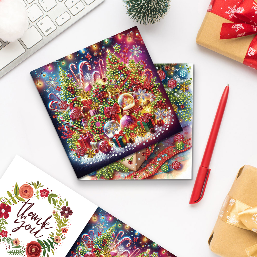 6Pcs DIY Diamond Painting Greeting Card - Christmas Series