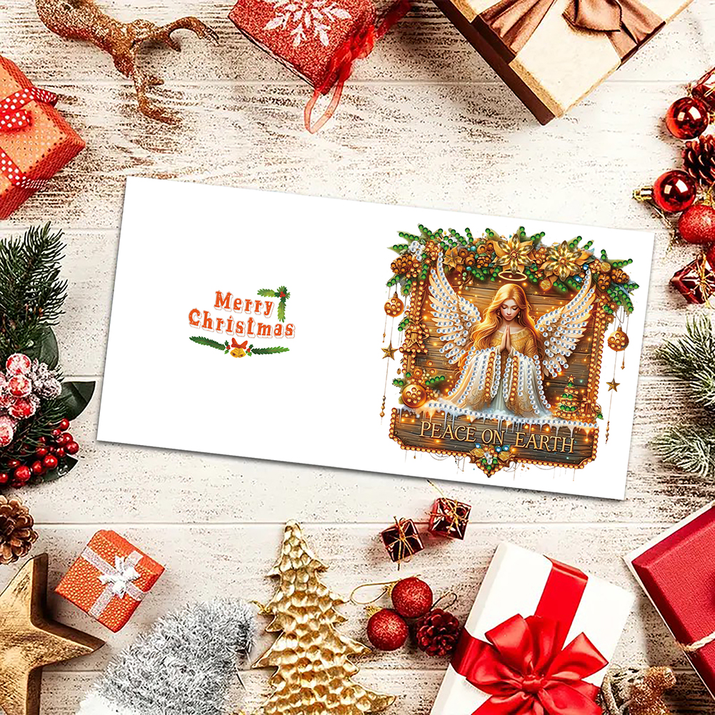 6Pcs DIY Diamond Painting Greeting Card - Merry Christmas