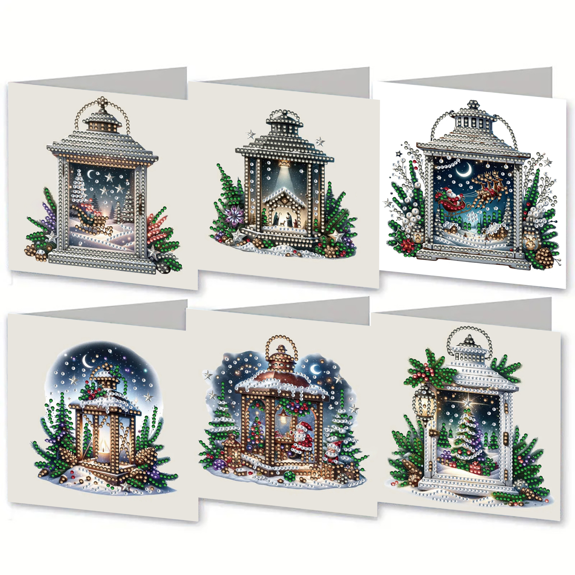 6Pcs DIY Diamond Painting Greeting Card - Christmas
