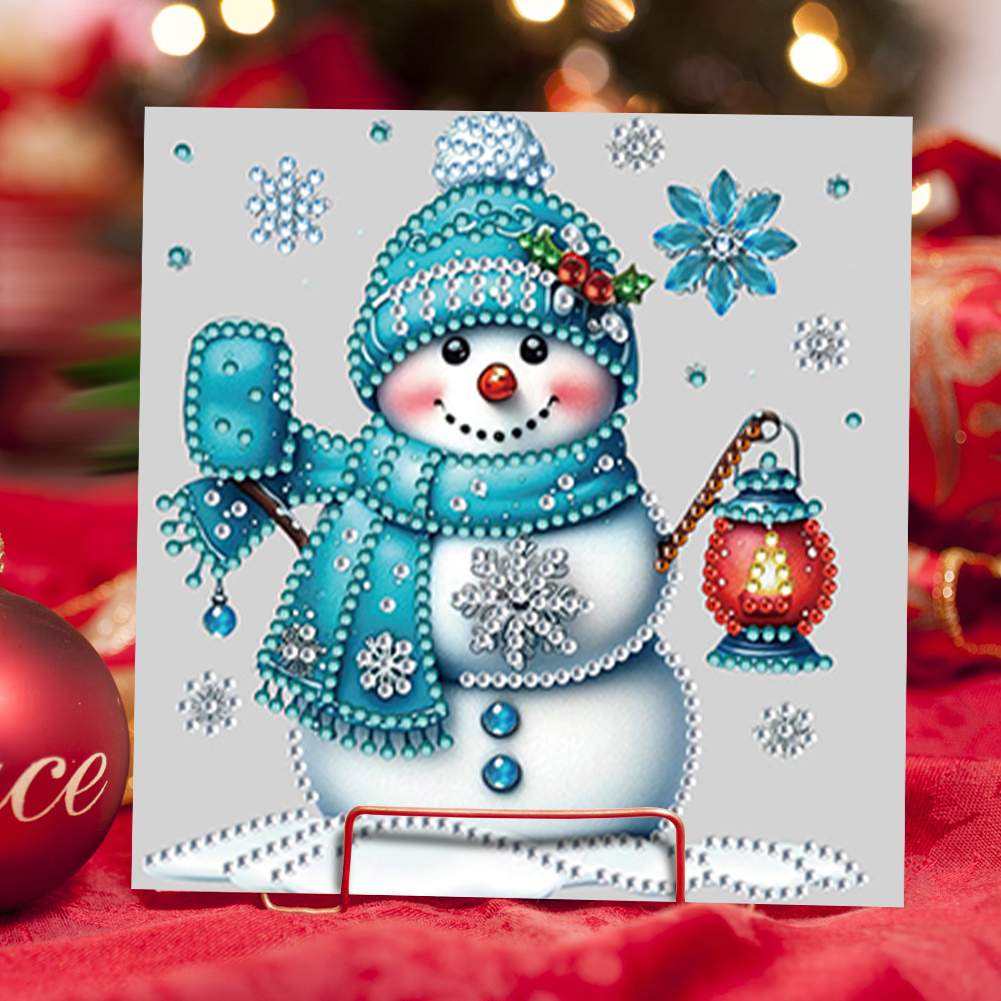 6Pcs DIY Diamond Painting Greeting Card - Snowman