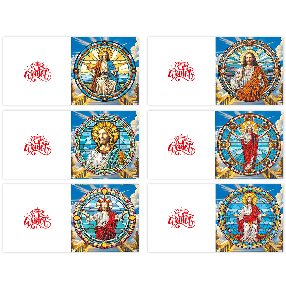 6Pcs DIY Diamond Painting Greeting Card - Faith Family