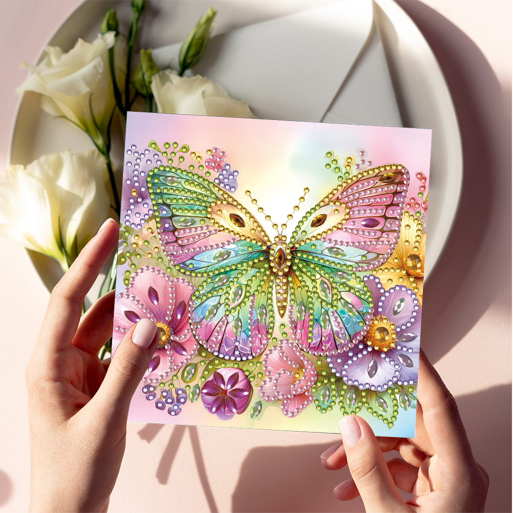 6Pcs DIY Diamond Painting Greeting Card - Butterfly