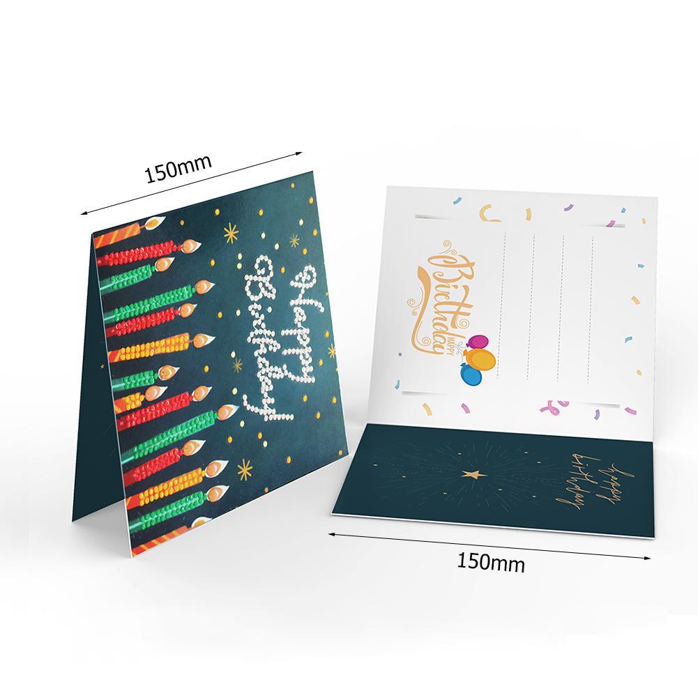 12pcs Diamond Painting Birthday Greeting Card Special Shape Embroidery