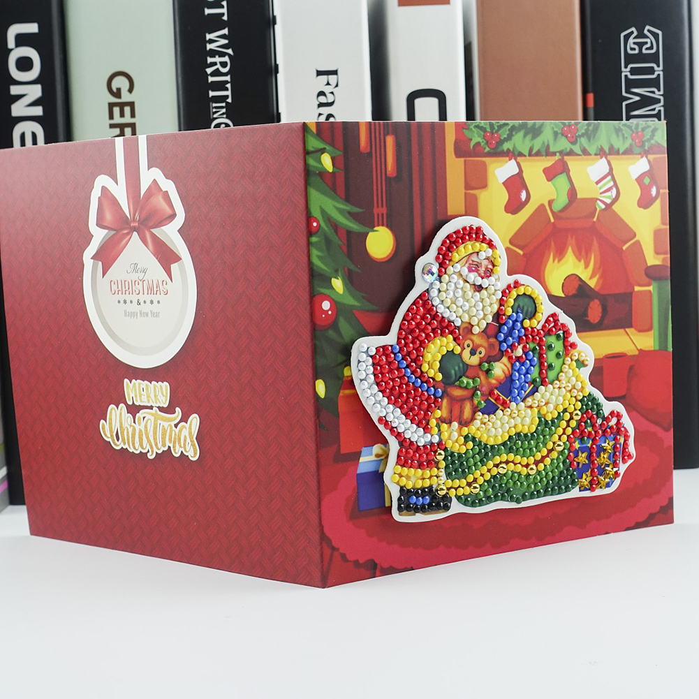 8pcs DIY Special-shaped Diamond Painting Christmas Postcards
