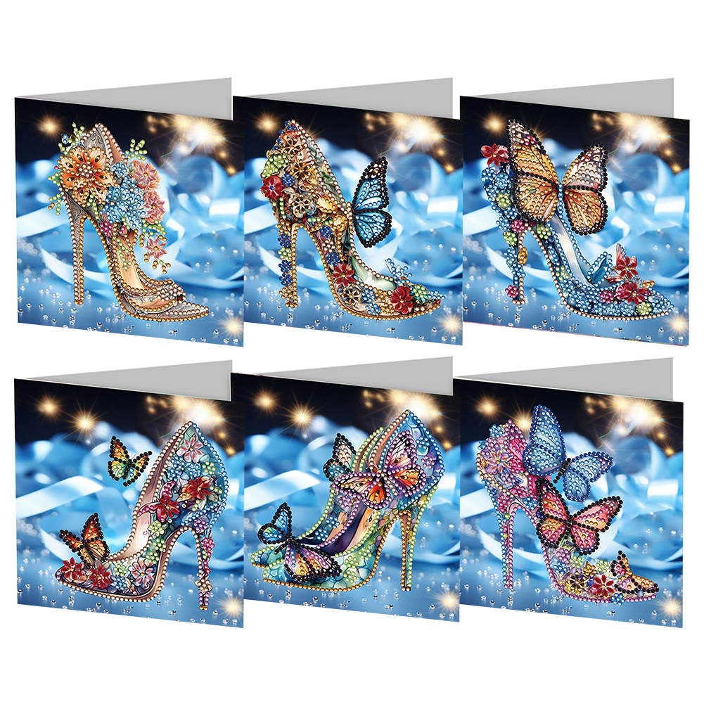 6Pcs DIY Diamond Painting Greeting Card - High Heels