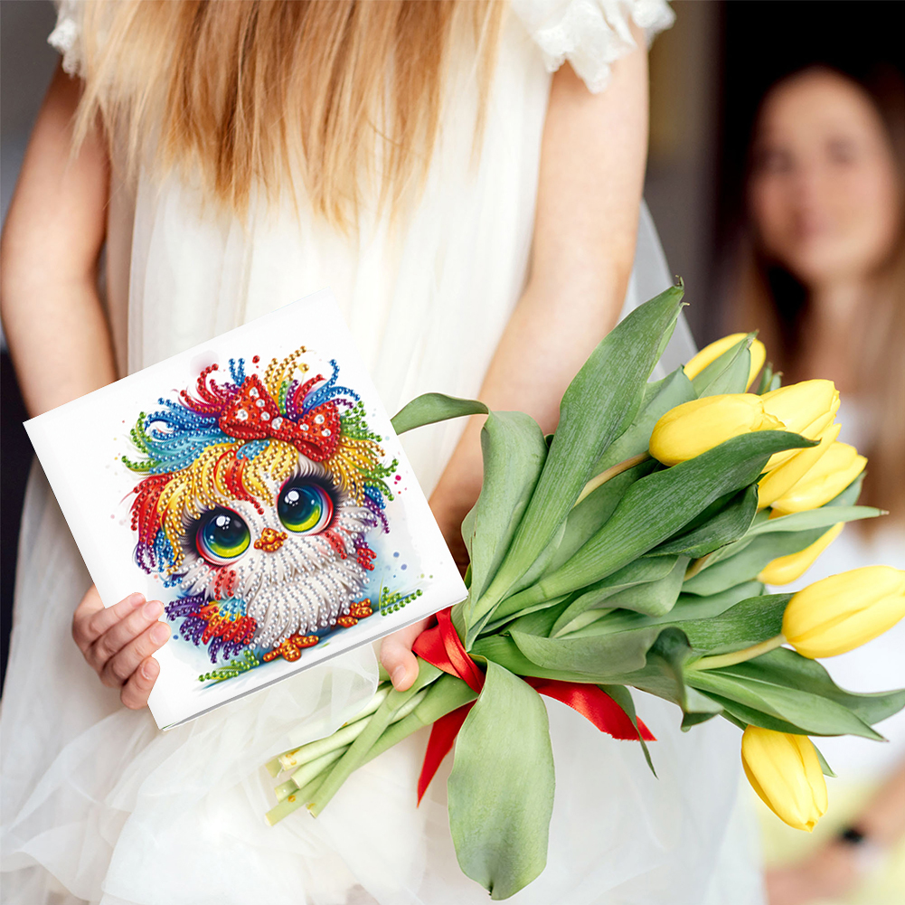 6Pcs DIY Diamond Painting Birthday Greeting Card - Funny Chicken