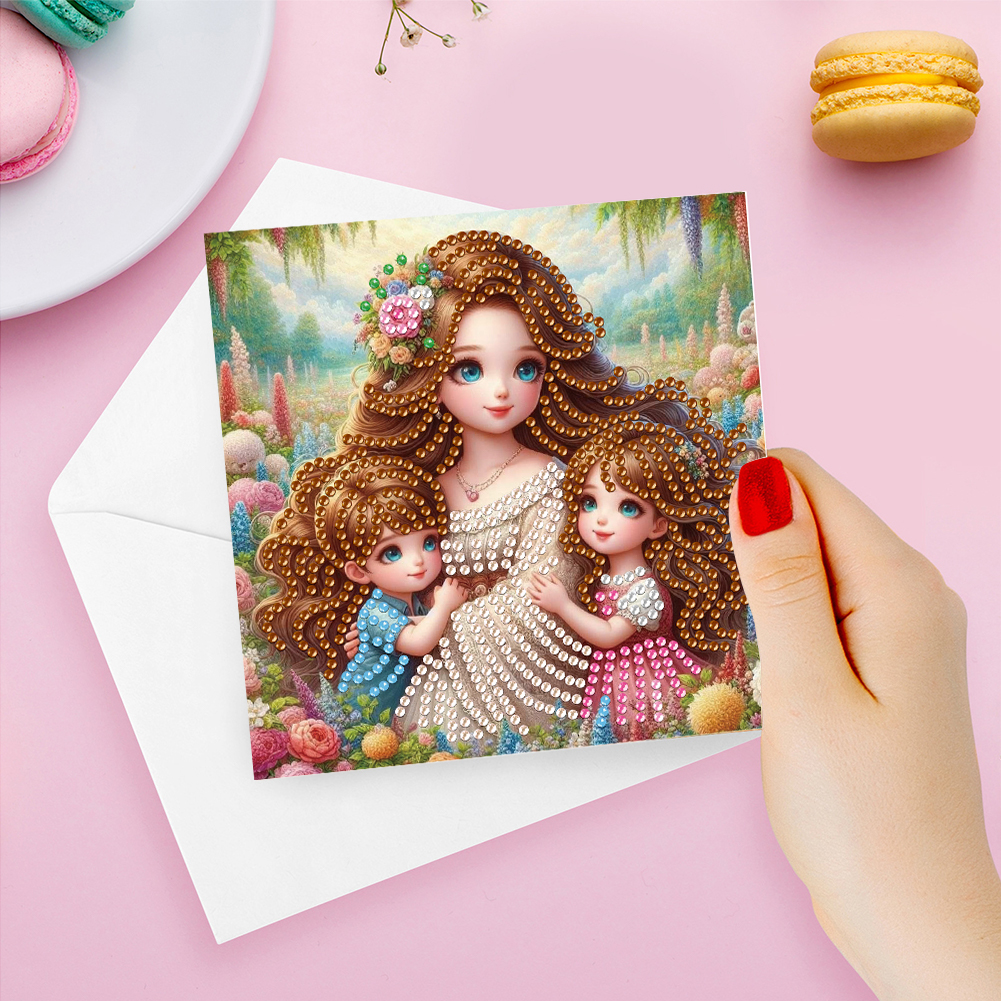 6Pcs DIY Diamond Painting Greeting Card - Happy Mothers Day