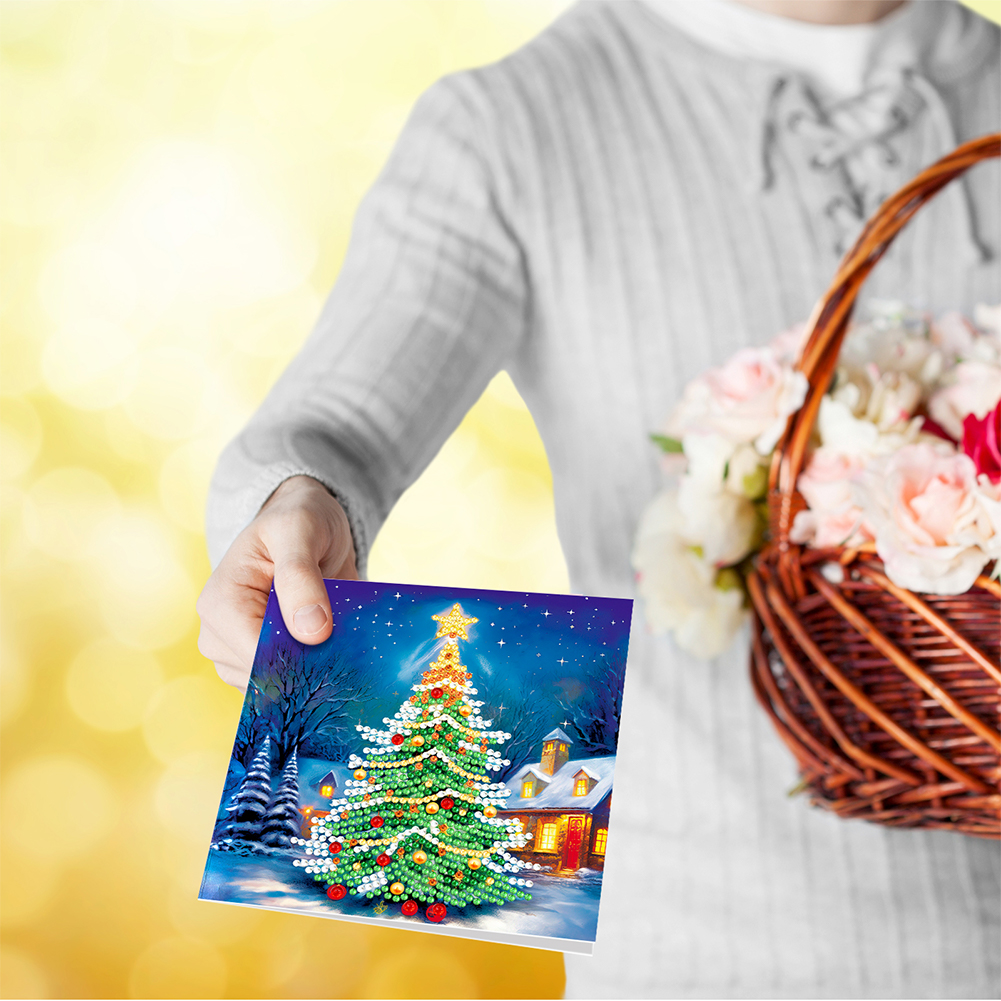 8pcs DIY Diamond Painting Greeting Card - Merry Christmas