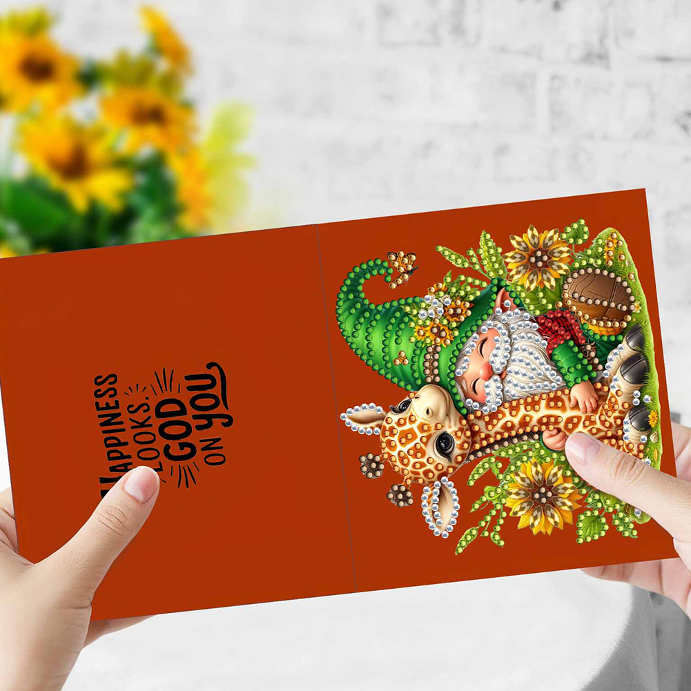 10Pcs DIY Diamond Painting Greeting Card - Animals