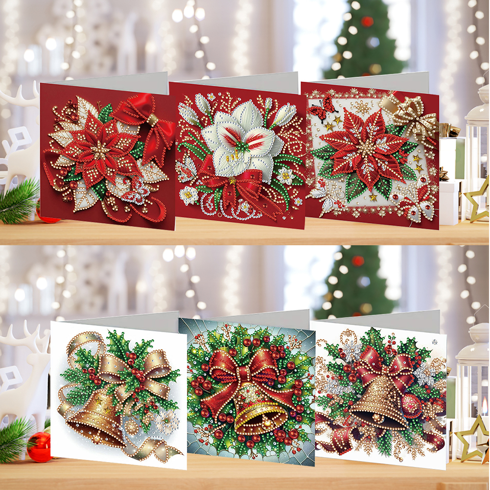 6Pcs DIY Diamond Painting Greeting Card - Xmas Atmosphere