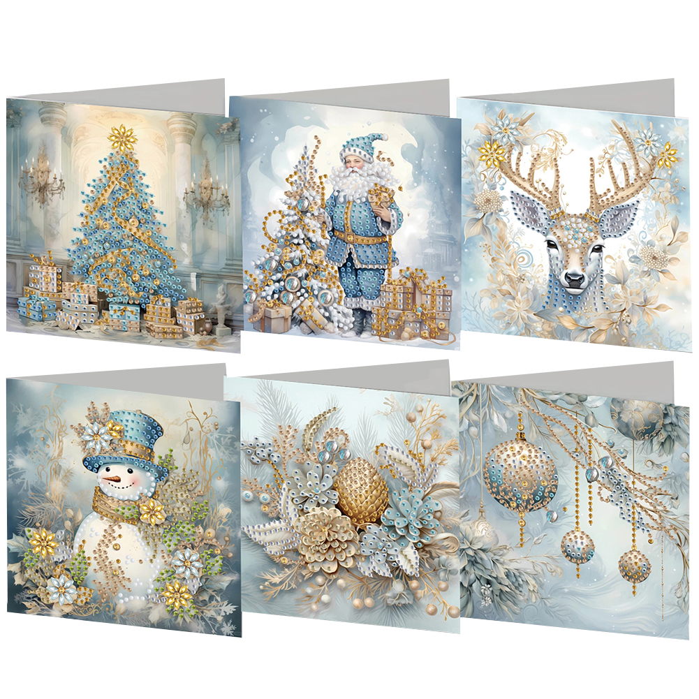 6Pcs DIY Diamond Painting Greeting Card - Christmas Beginners